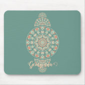 Maßgeschneiderte Sage & Sand Retro Ornamental Mand Mousepad (Vorne)