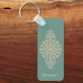 Maßgeschneiderte Sage & Sand Retro Ornamental Mand Schlüsselanhänger (Vorderseite)