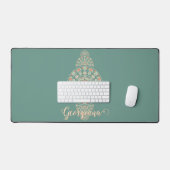 Maßgeschneiderte Sage & Sand Retro Ornamental Mand Schreibtischunterlage (Tastatur & Maus)