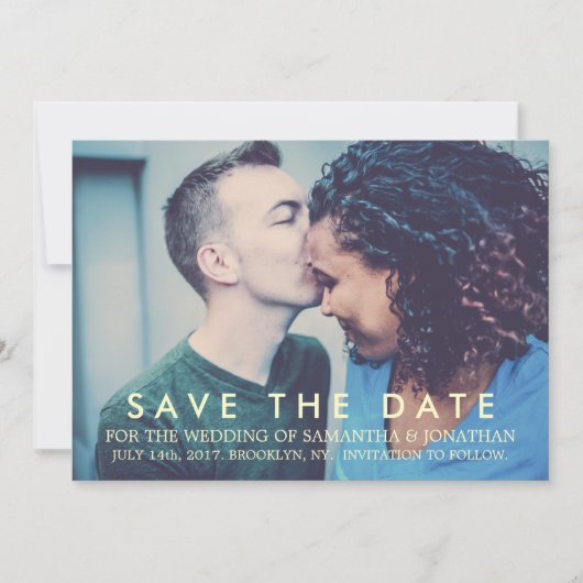 Maßgeschneiderte Save the Date moderne Hochzeitkar (Vorderseite)
