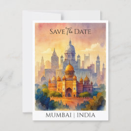 Maßgeschneiderte Save the Date Mumbai India Wasser Postkarte
