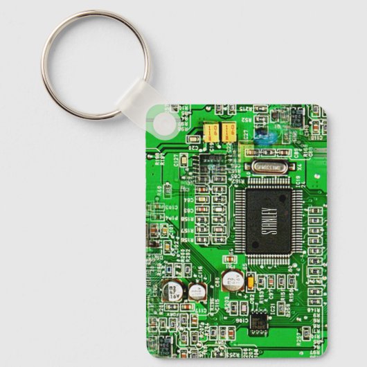 Maßgeschneiderte Schalttafel - Green Geeky Schlüsselanhänger (Vorderseite)