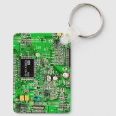 Maßgeschneiderte Schalttafel - Green Geeky Schlüsselanhänger (Rückseite)