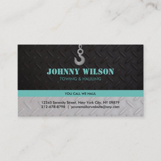Maßgeschneiderte Schlepp- und Abschleppdienstkarte Visitenkarte (Vorderseite)