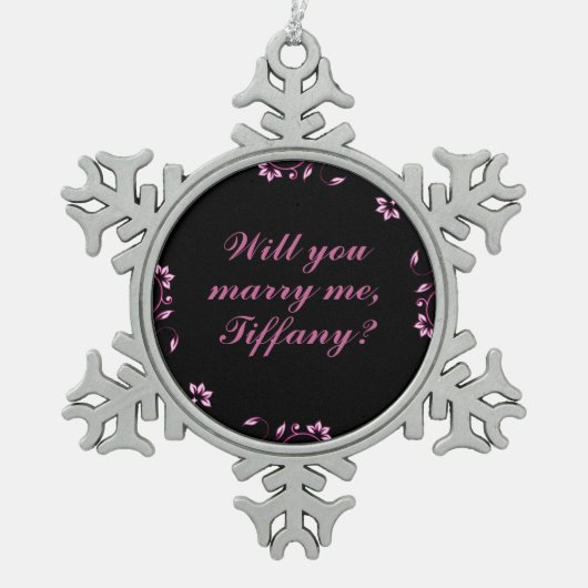 Maßgeschneiderte Schmuckstücke Schneeflocken Zinn-Ornament (Vorderseite)