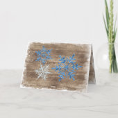 Maßgeschneiderte Schneeflocken und Holzplanen Feiertagskarte (Rückseite)