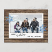 Maßgeschneiderte Schneeflocken und Holzplanen Postkarte (Vorderseite)