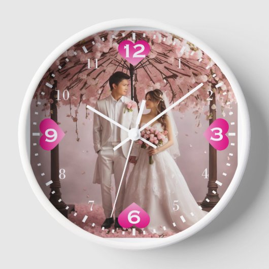 Maßgeschneiderte, schöne Hochzeitstil-Uhr Uhr (Vorderseite)