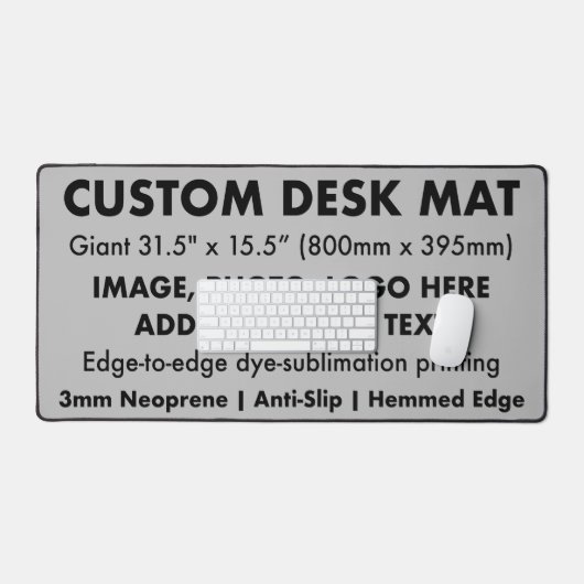 Maßgeschneiderte Schreibtischmatte - Magnesium Gra (Tastatur & Maus)