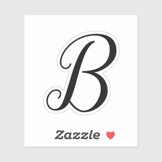 Maßgeschneiderte Schriftausschnitt für Monogramm-B Aufkleber (Blatt)