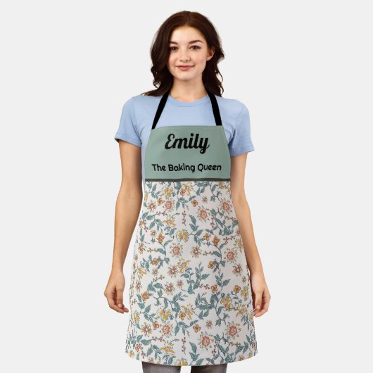 Maßgeschneiderte Schürze von schönen Aquarellblume (Getragen)