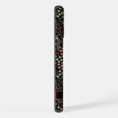 Maßgeschneiderte Schwarz-Blüten-Rot-Gelb-Blüten iPhone Hülle (Rechte Seite)