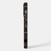 Maßgeschneiderte Schwarz-Blüten-Rot-Gelb-Blüten iPhone Hülle (Linke Seite)