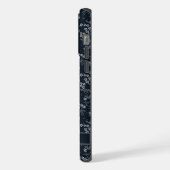 Maßgeschneiderte Schwarz-Floral Dunkelgrau-weiße B iPhone Hülle (Linke Seite)