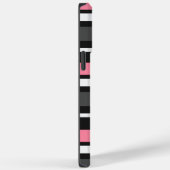 Maßgeschneiderte schwarz-rosa-graue Streifen Case-Mate iPhone Hülle (Rückseite / Rechts)