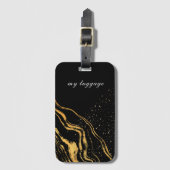 Maßgeschneiderte Schwarz- und Gold-Klassiker Gepäckanhänger (Vorderseite Vertikal)