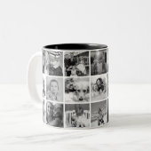 Maßgeschneiderte Schwarz-Weiß-21-FotoCollage Zweifarbige Tasse (Vorderseite Links)