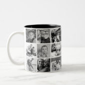 Maßgeschneiderte Schwarz-Weiß-21-FotoCollage Zweifarbige Tasse (Links)