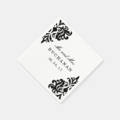 Maßgeschneiderte Schwarz-Weiß-Damaskus Napkin Serviette (Ecke)