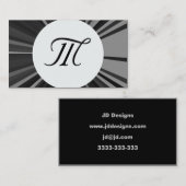 Maßgeschneiderte Schwarz/Weiß-Monogramm-Visitenkar Visitenkarte (Vorne/Hinten)