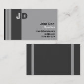 Maßgeschneiderte Schwarz/Weiß-Monogramm-Visitenkar Visitenkarte (Vorne/Hinten)