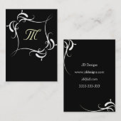 Maßgeschneiderte Schwarz/Weiß-Monogramm-Visitenkar Visitenkarte (Vorne/Hinten)