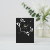 Maßgeschneiderte Schwarz/Weiß-Monogramm-Visitenkar Visitenkarte (Stehend Vorderseite)