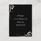 Maßgeschneiderte Schwarz/Weiß-Monogramm-Visitenkar Visitenkarte (Rückseite)