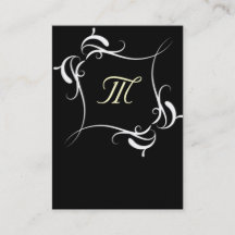 Maßgeschneiderte Schwarz/Weiß-Monogramm-Visitenkar