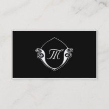 Maßgeschneiderte Schwarz/Weiß-Monogramm-Visitenkar