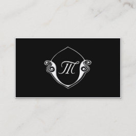 Maßgeschneiderte Schwarz/Weiß-Monogramm-Visitenkar Visitenkarte