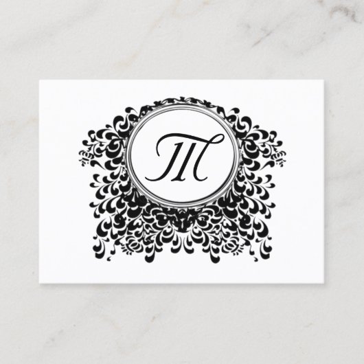 Maßgeschneiderte Schwarz/Weiß-Monogramm-Visitenkar Visitenkarte (Vorderseite)