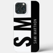 Maßgeschneiderte Schwarz/Weiß-Sauberkeit Mit Monog Case-Mate iPhone Hülle (Rückseite)