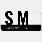 Maßgeschneiderte Schwarz/Weiß-Sauberkeit Mit Monog Case-Mate iPhone Hülle (Rückseite (Horizontal))
