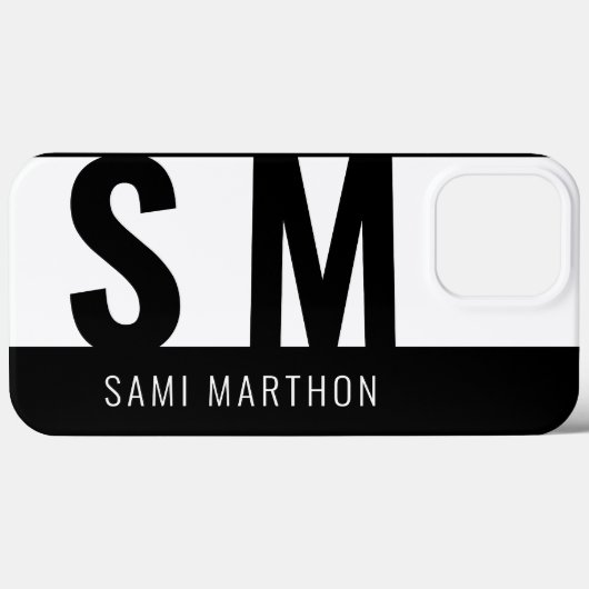 Maßgeschneiderte Schwarz/Weiß-Sauberkeit Mit Monog Case-Mate iPhone Hülle (Rückseite (Horizontal))