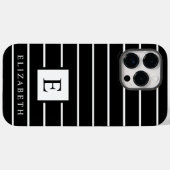 Maßgeschneiderte Schwarz-Weiß-Streifen Case-Mate iPhone Hülle (Rückseite (Horizontal))