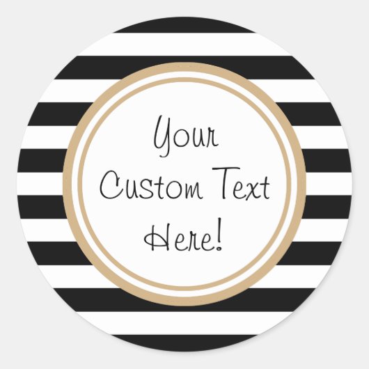 Maßgeschneiderte Schwarz/Weiß-Strickkleber Runder Aufkleber (Vorderseite)