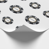 Maßgeschneiderte Schwarz-weiße Poker-Chips Geschenkpapier (Ecke)