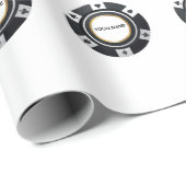 Maßgeschneiderte Schwarz-weiße Poker-Chips Geschenkpapier (Rolleneckpunkt)