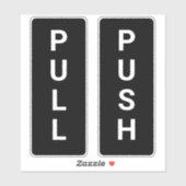 Maßgeschneiderte schwarz-weiße Push-Pull-Tür Aufkleber (Blatt)