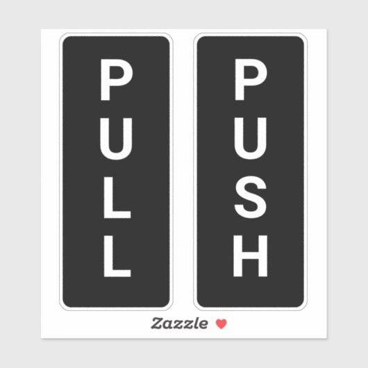 Maßgeschneiderte schwarz-weiße Push-Pull-Tür Aufkleber (Blatt)