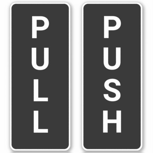 Maßgeschneiderte schwarz-weiße Push-Pull-Tür Aufkleber (Vorderseite)