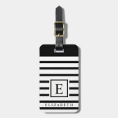 Maßgeschneiderte, schwarze hintergrundweiße Streif Gepäckanhänger (Vorderseite vertikal)