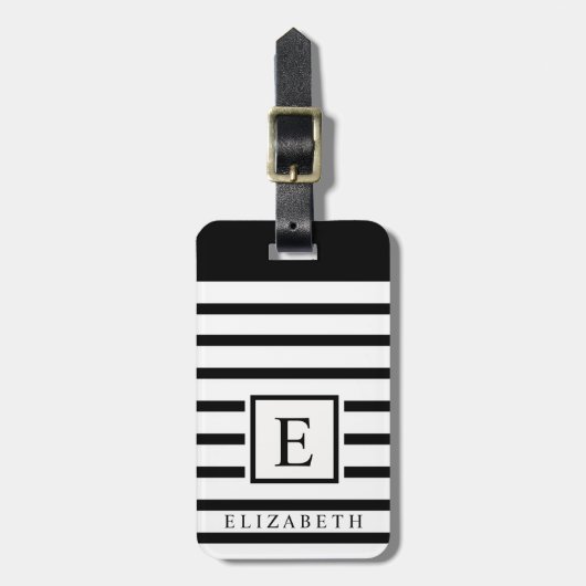 Maßgeschneiderte, schwarze hintergrundweiße Streif Gepäckanhänger (Vorderseite vertikal)