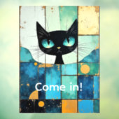 Maßgeschneiderte schwarze Katze Fensteraufkleber (Blatt 3)