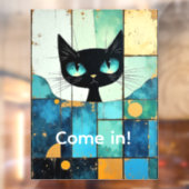 Maßgeschneiderte schwarze Katze Fensteraufkleber (Blatt 2)