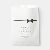 Maßgeschneiderte Schwarze Krawatte Hochzeit Danke, Geschenktütchen (Vorderseite)