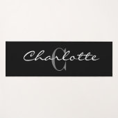 Maßgeschneiderte, schwarze Yogamat auf Monogramm f Yogamatte (Vorderseite (Horizontal))