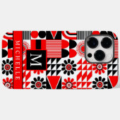 Maßgeschneiderte Schwarzweiß-Geometrie Case-Mate iPhone Hülle (Rückseite (Horizontal))