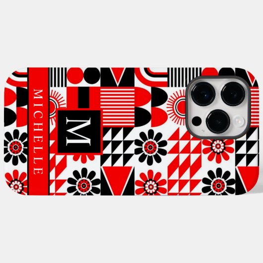 Maßgeschneiderte Schwarzweiß-Geometrie Case-Mate iPhone Hülle (Rückseite (Horizontal))